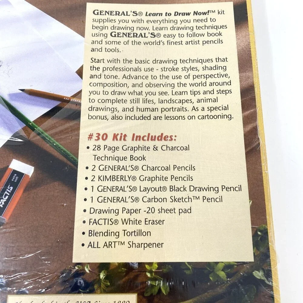 General's Learn To Draw Now! Kit #30 Lesson Book & Tools Beginners & Artists